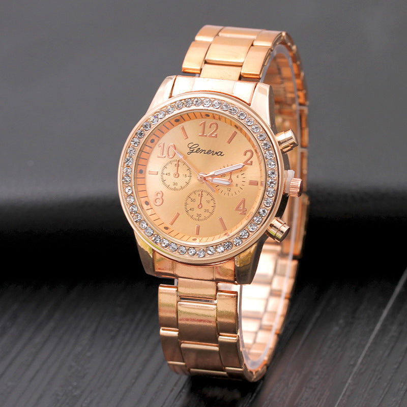 Reloj de Cuarzo en Acero Inoxidable Geneva Dorado