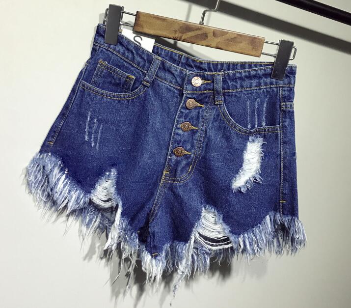 Shorts Vaqueros Rasgados de Cintura Alta