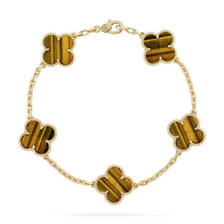 Pulsera de Trébol de Cuatro Hojas de Acero de Titanio de Alta Gama
