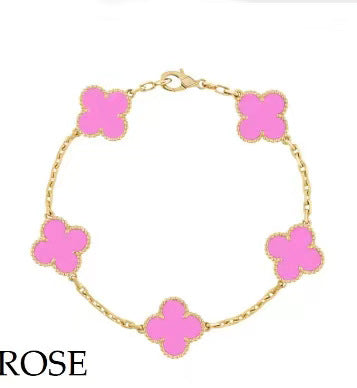 Pulsera de Trébol de Cuatro Hojas de Acero de Titanio de Alta Gama