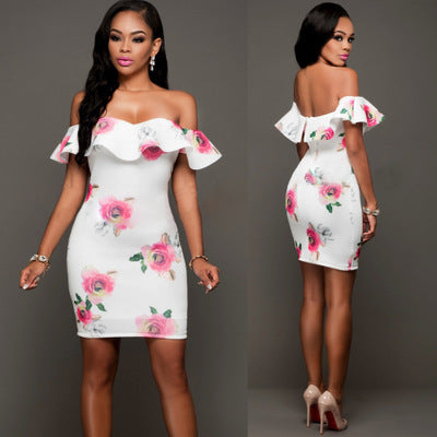 Vestido de Fiesta , Vestido de Cóctel Sexy con Hombros al Descubierto