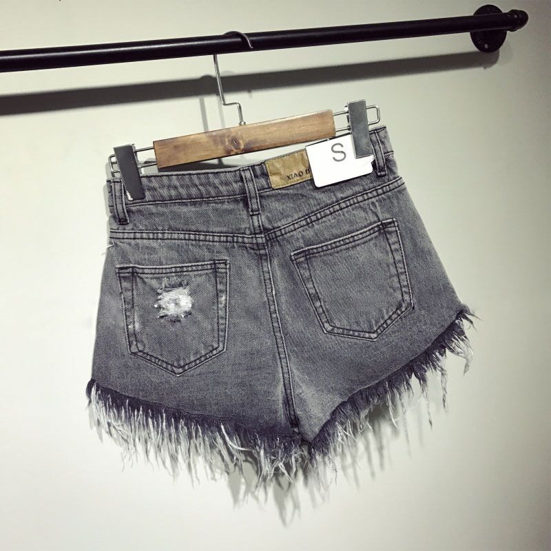 Shorts Vaqueros Rasgados de Cintura Alta