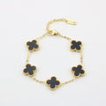 Pulsera de Trébol de Cuatro Hojas de Acero de Titanio de Alta Gama
