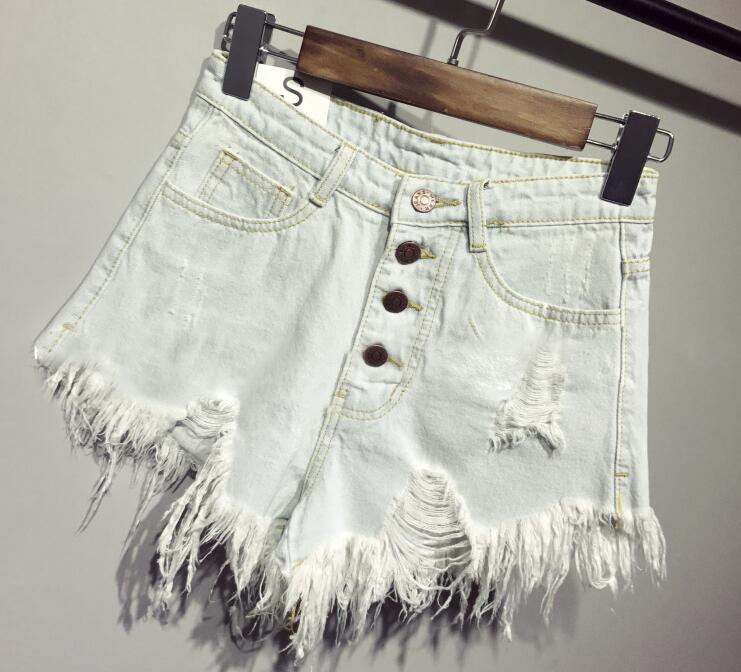 Shorts Vaqueros Rasgados de Cintura Alta