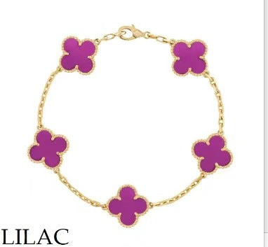 Pulsera de Trébol de Cuatro Hojas de Acero de Titanio de Alta Gama
