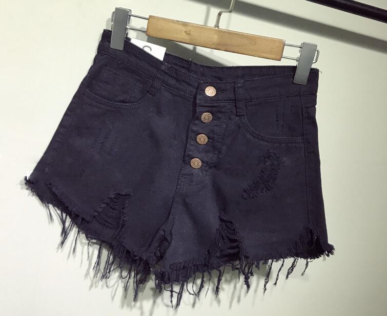Shorts Vaqueros Rasgados de Cintura Alta