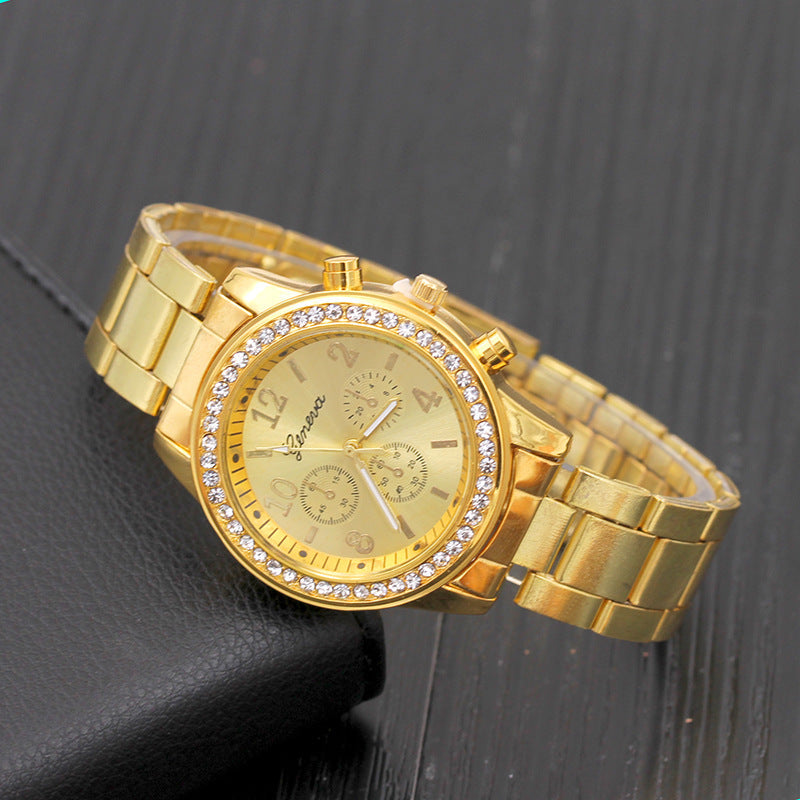 Reloj de Cuarzo en Acero Inoxidable Geneva Dorado